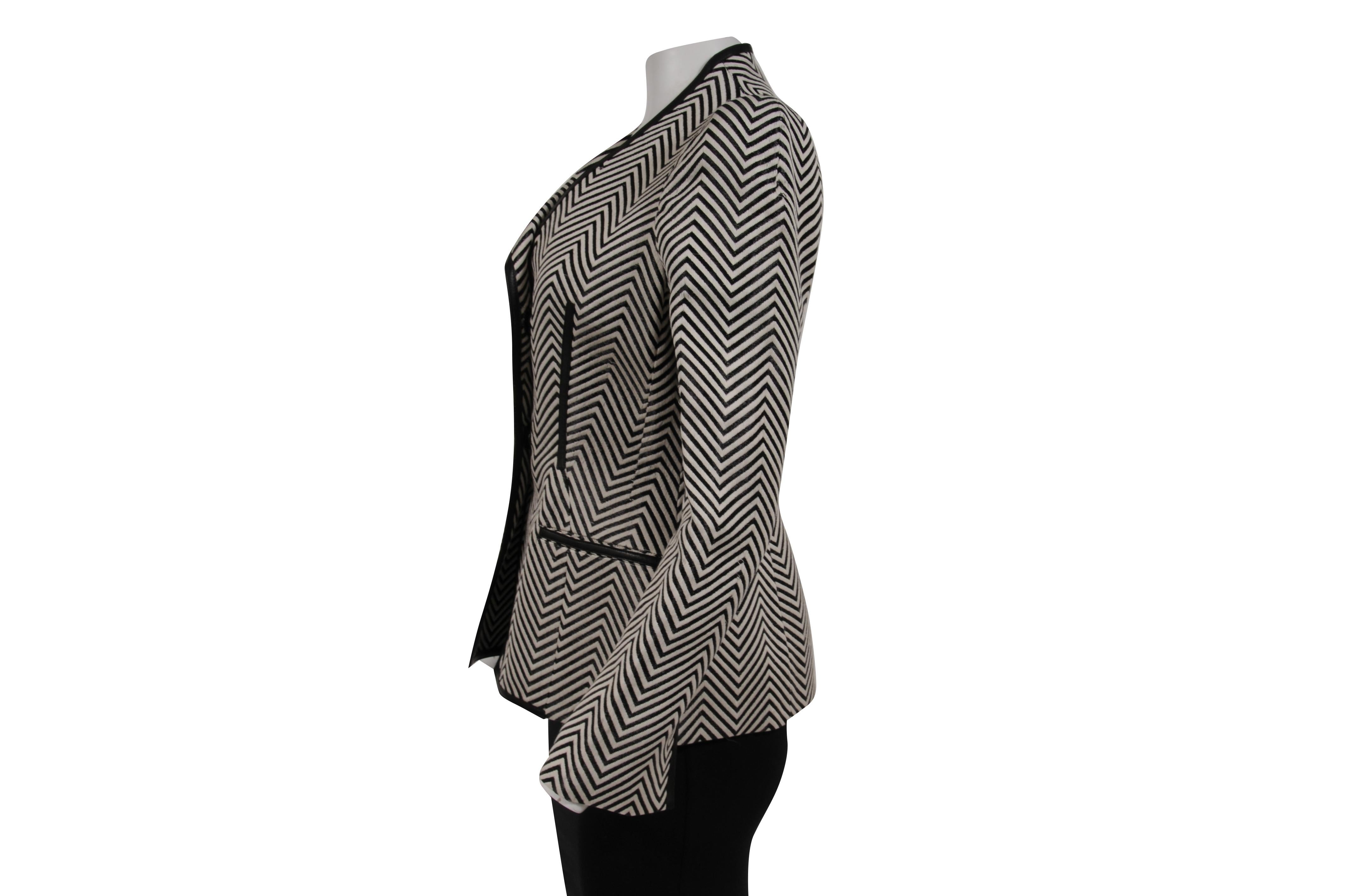 Tom Ford Donna Giacca a spina di pesce IT 42 Nero Bianco Nylon Cotone Miscela Coates in vendita 13