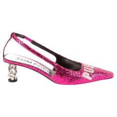 Tom Ford Women's Pink Glitter Pussy Power Heels