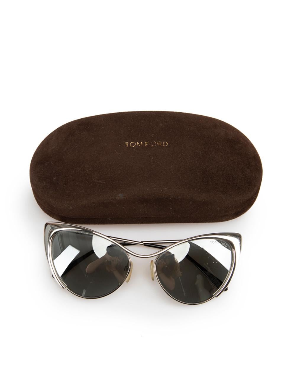 Tom Ford Women's Silver Half Frame Cat Eye Sunglasses 3