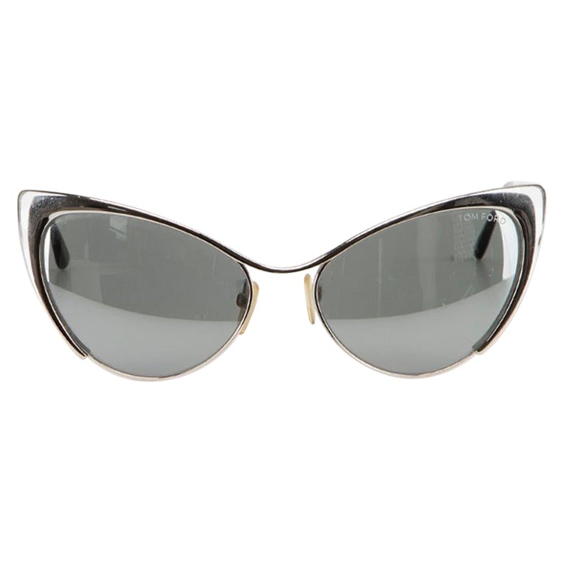 Tom Ford Women
s Silver Half Frame Cat Eye Sunglasses