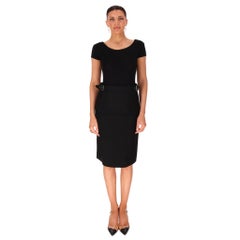 Tom Ford Wool Blend Pencil Skirt With Detachable Peplum Waistband