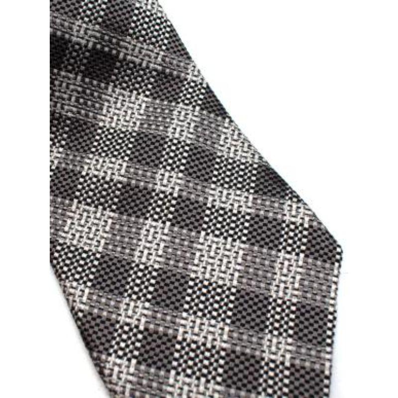 Tom Ford Woven Silk Grey & Silver Tie In Excellent Condition For Sale In London, GB