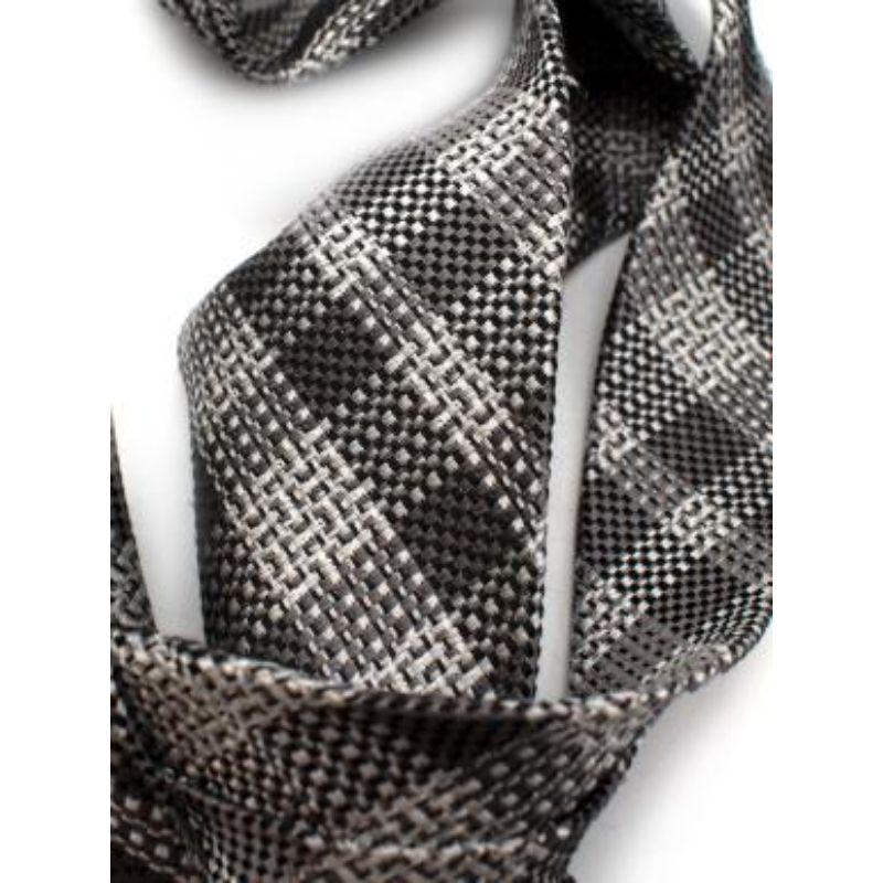 Tom Ford Woven Silk Grey & Silver Tie For Sale 1