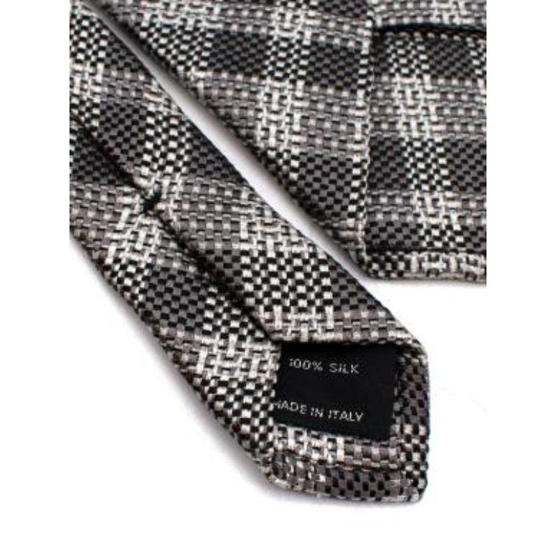 Tom Ford Woven Silk Grey & Silver Tie For Sale 2