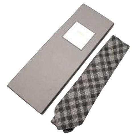 Tom Ford Woven Silk Grey & Silver Tie For Sale