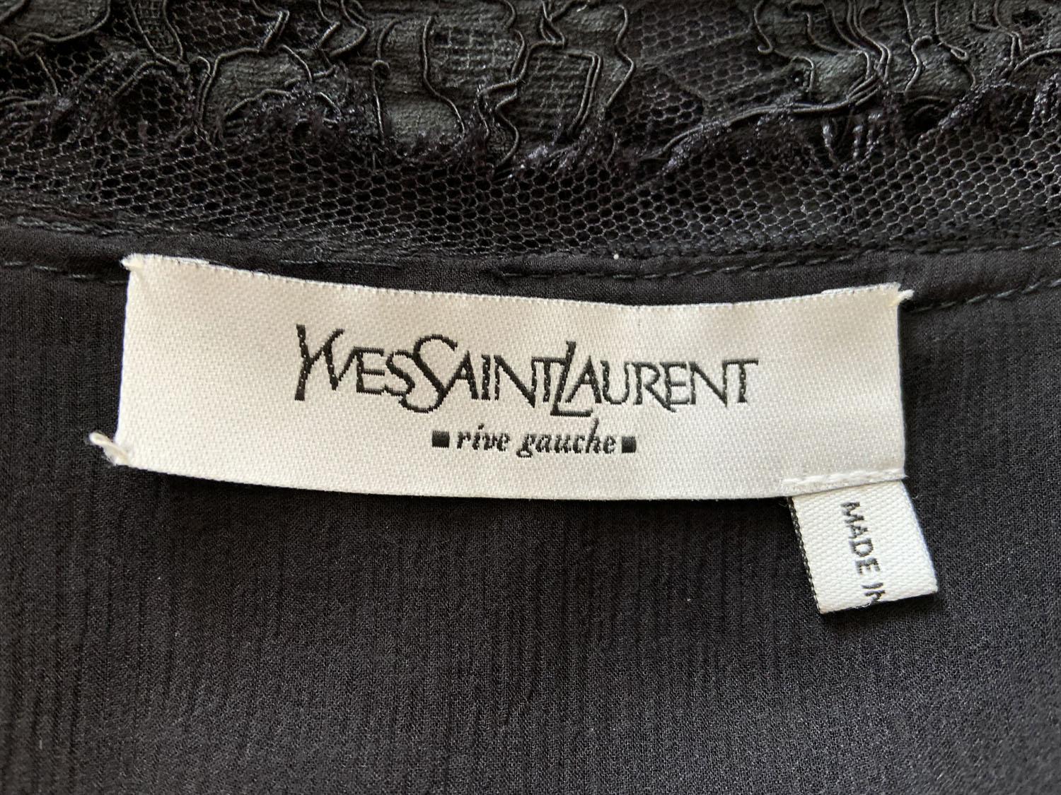 Tom Ford x Yves Saint Laurent FW 2002 Ribbon Lace-Up Blouse + Lace Skirt  Fr. 38 For Sale 5