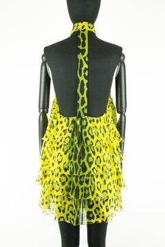 Tom Ford Yellow and Green Leopard Print Dress