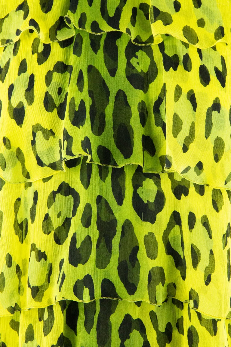 h&m green leopard print dress Green | Curve Leopard Print Shirred Trapeze Mini Dress