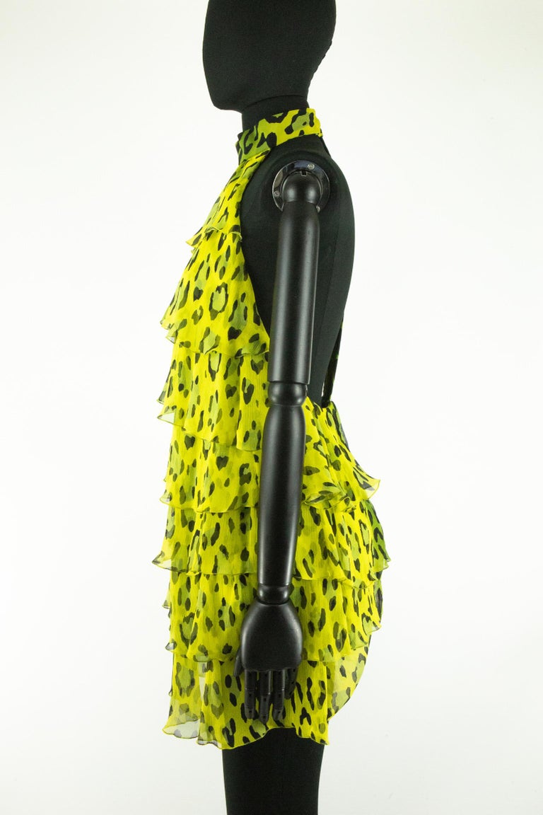 tom ford green leopard dress Tom Ford Strapless Velvet & Leopard Cutout Dress  Recess