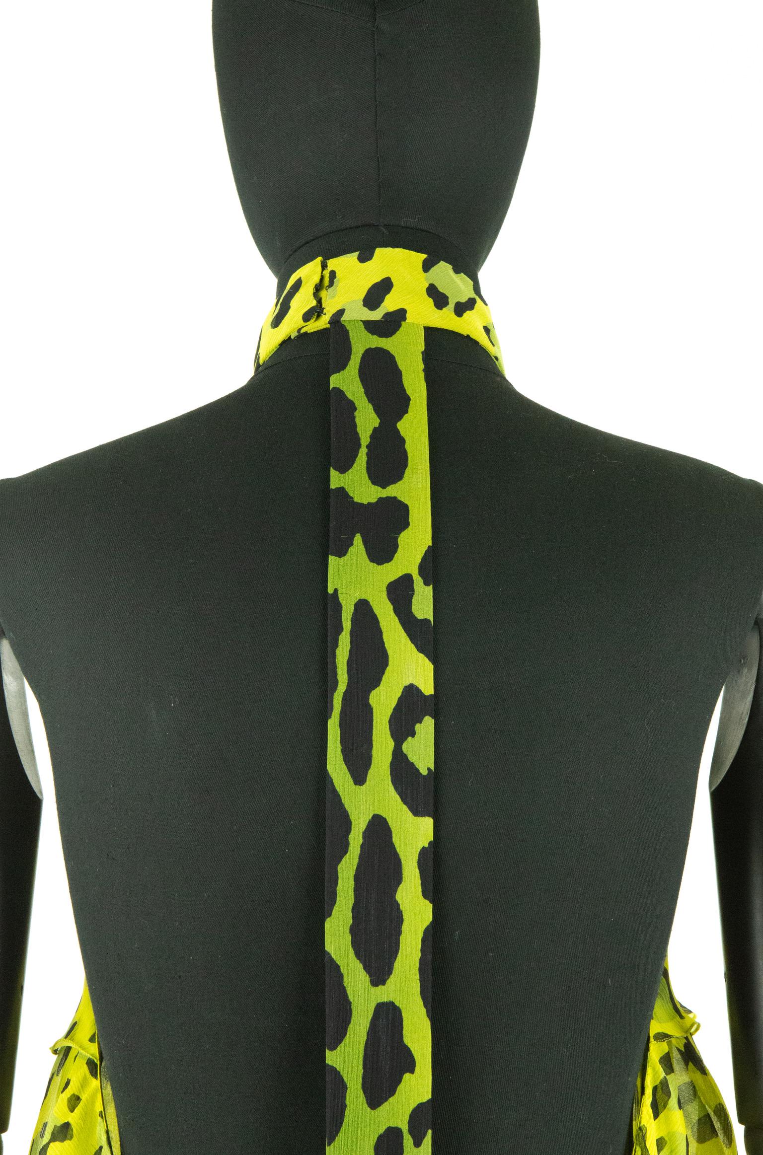 Women's Tom Ford Yellow and Green Leopard Print Dress For Sale