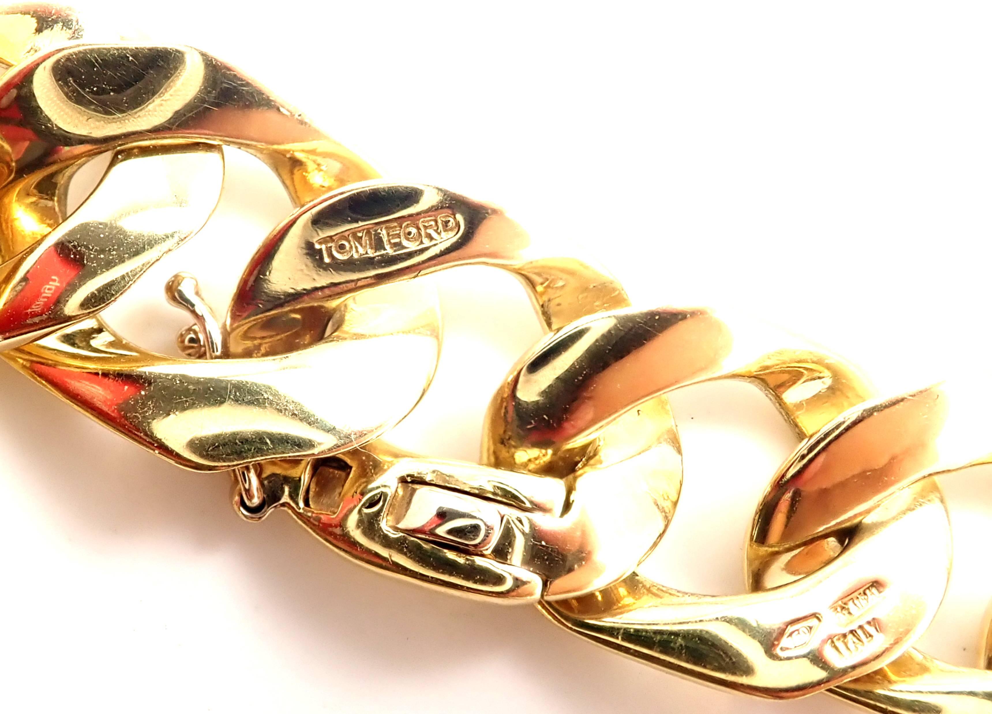 Tom Ford Yellow Gold Link Bracelet In New Condition In Holland, PA