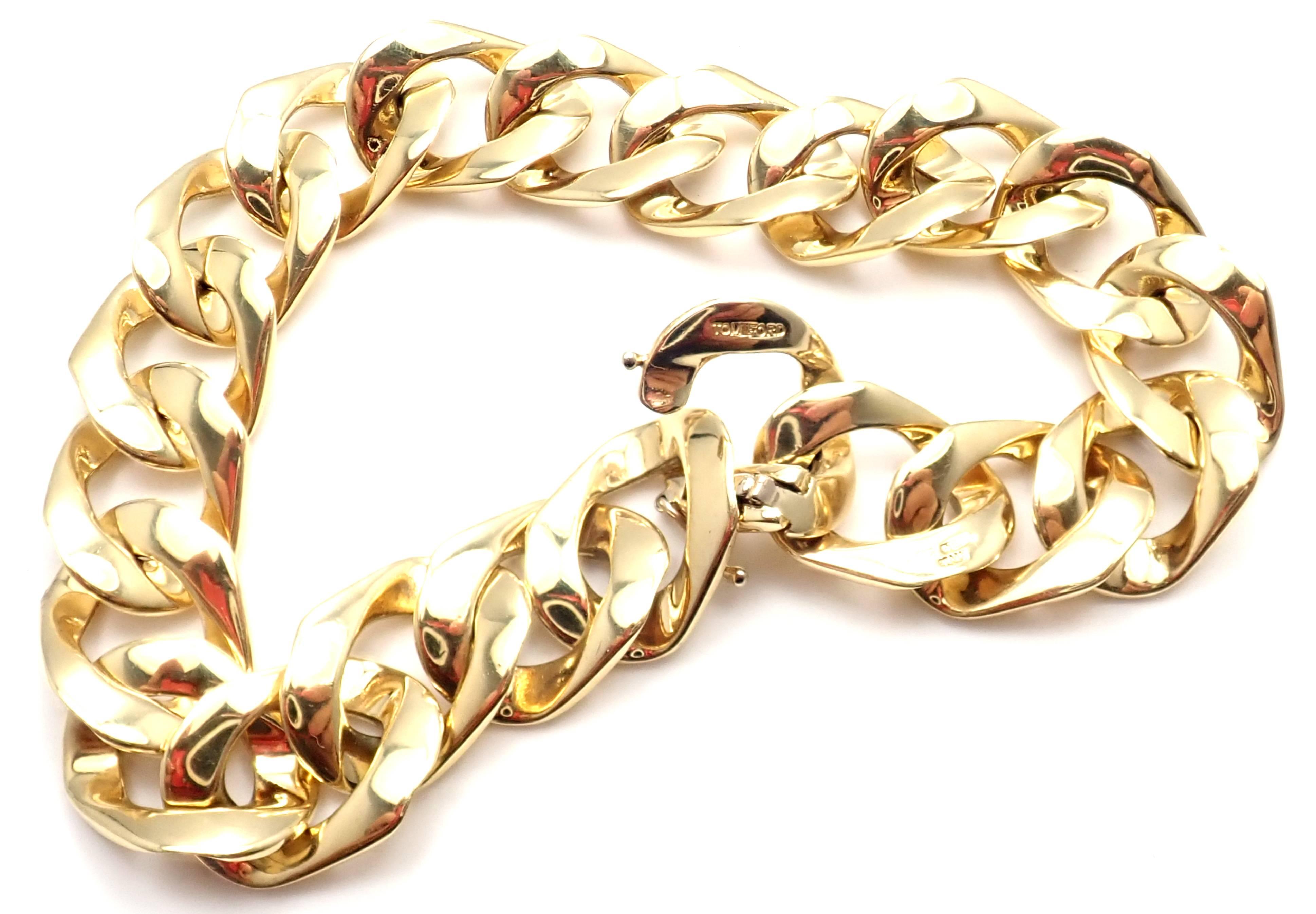 Women's or Men's Tom Ford Yellow Gold Link Bracelet