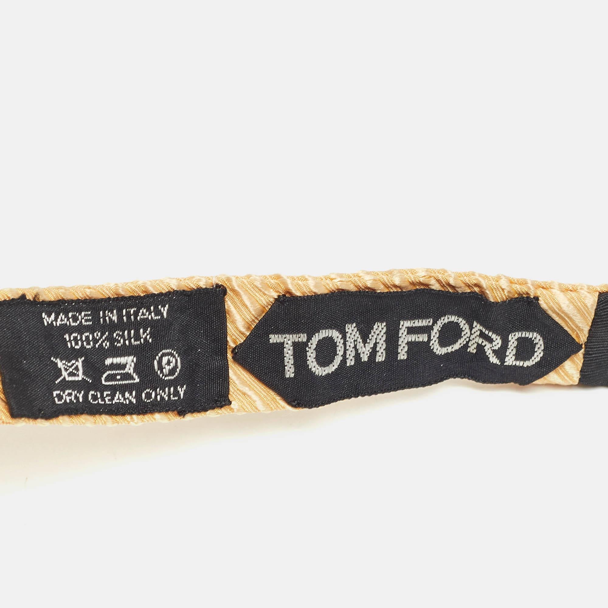 Men's Tom Ford Yellow Stripe Silk Bow Tie For Sale