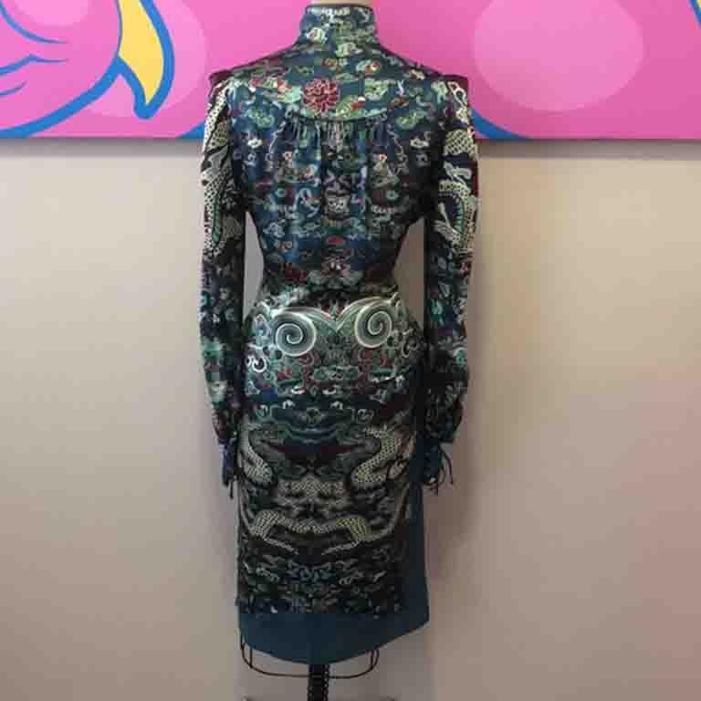 Black Tom Ford Yves Saint Laurent Chinese Dragon Dress For Sale