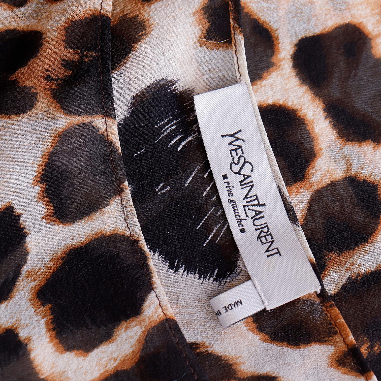 Tom Ford Yves Saint Laurent Spring Summer 2002 YSL Leopard Print Silk Runway Top For Sale 9