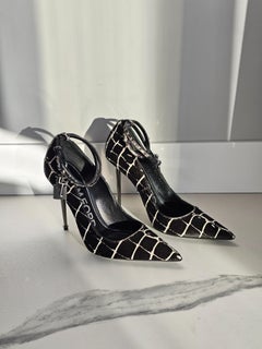 Tom Ford Zebra Pony Hair Padlock 105mm Sandals. LIMITED edition! Style Kim K!