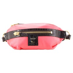 Tom Ford Zip Waist Bag Satin with Crocodile Embossed Leather