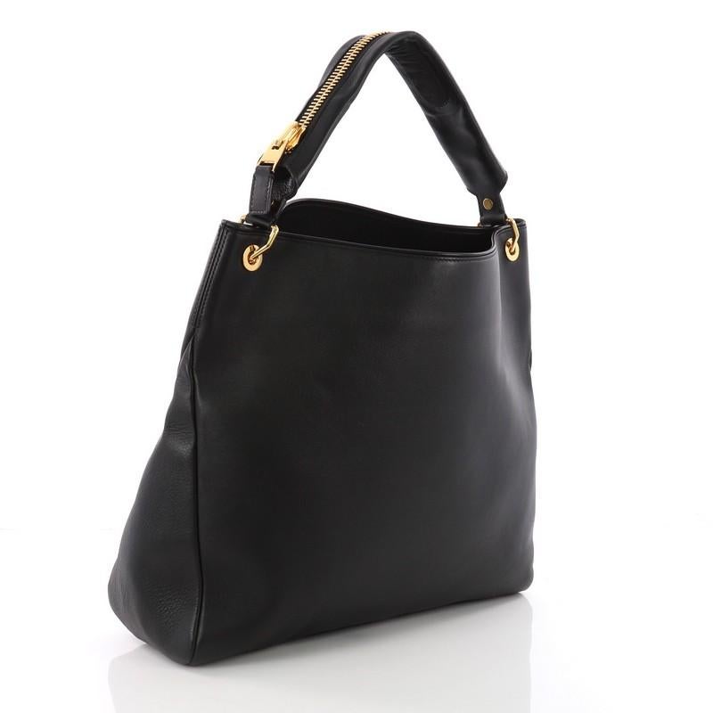Tom Ford Zipper Strap Hobo Leather In Good Condition In NY, NY
