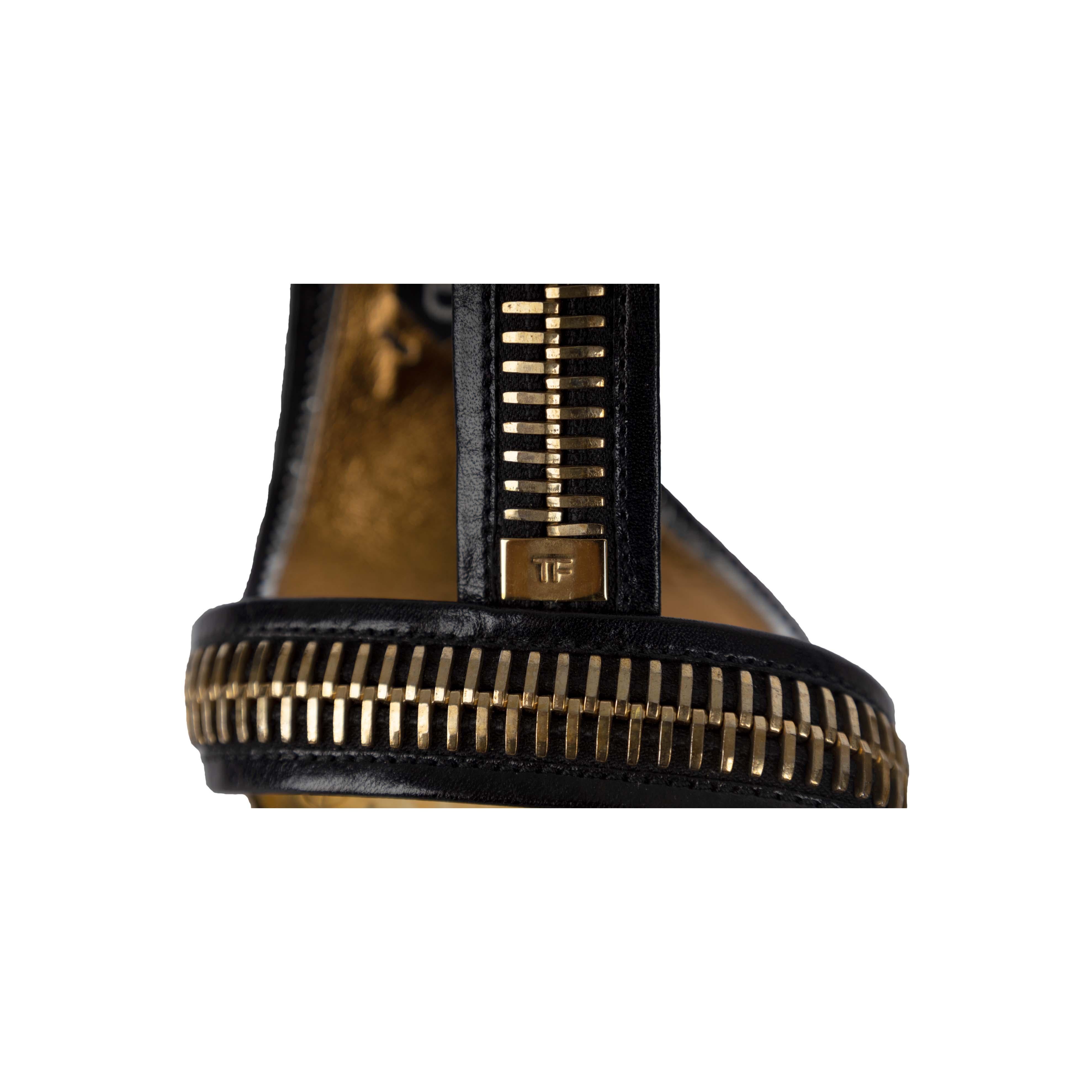 Tom Ford Zipper T Strap Sandals - '10s In Good Condition For Sale In Milano, IT
