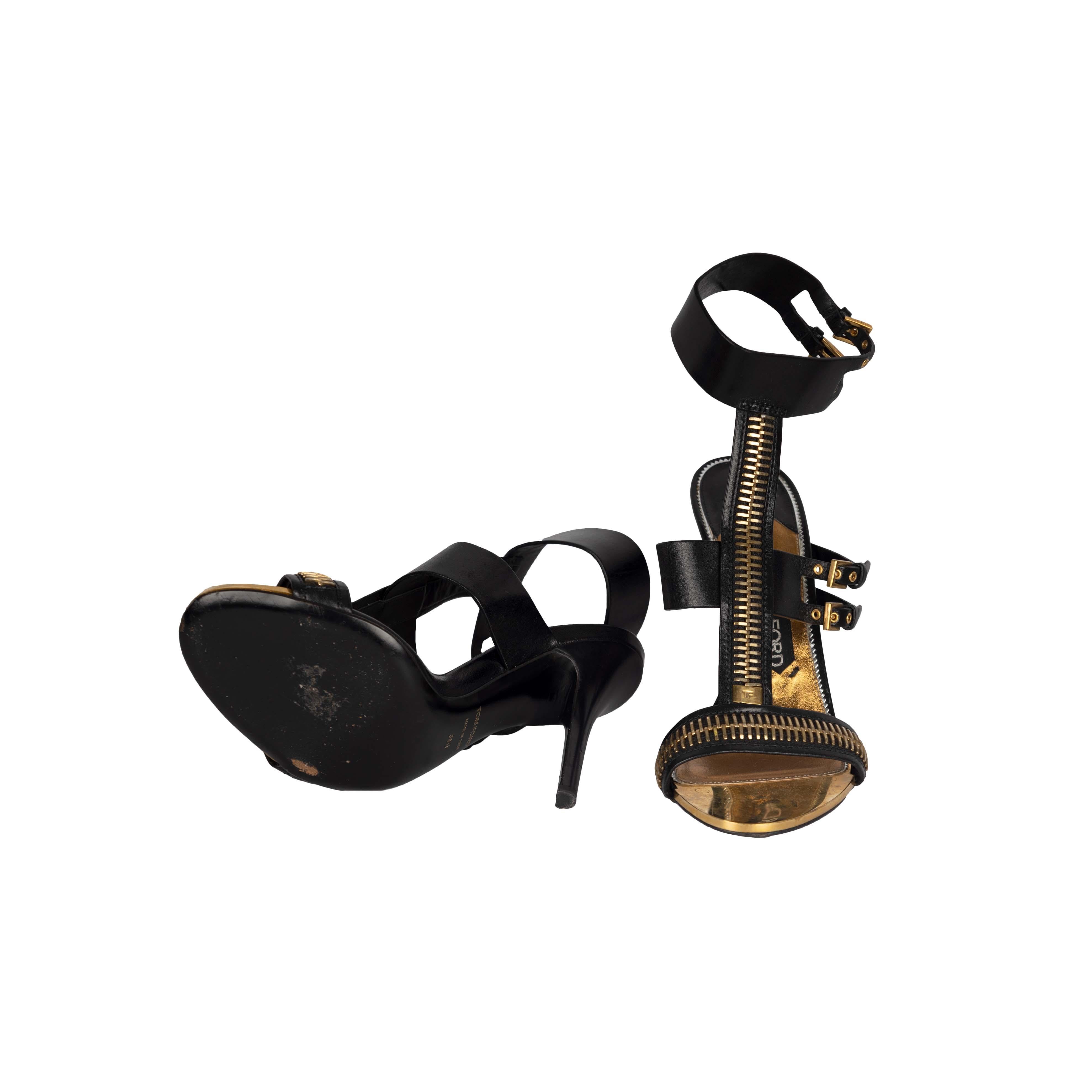 Tom Ford Zipper T Strap Sandals - '10s For Sale 2