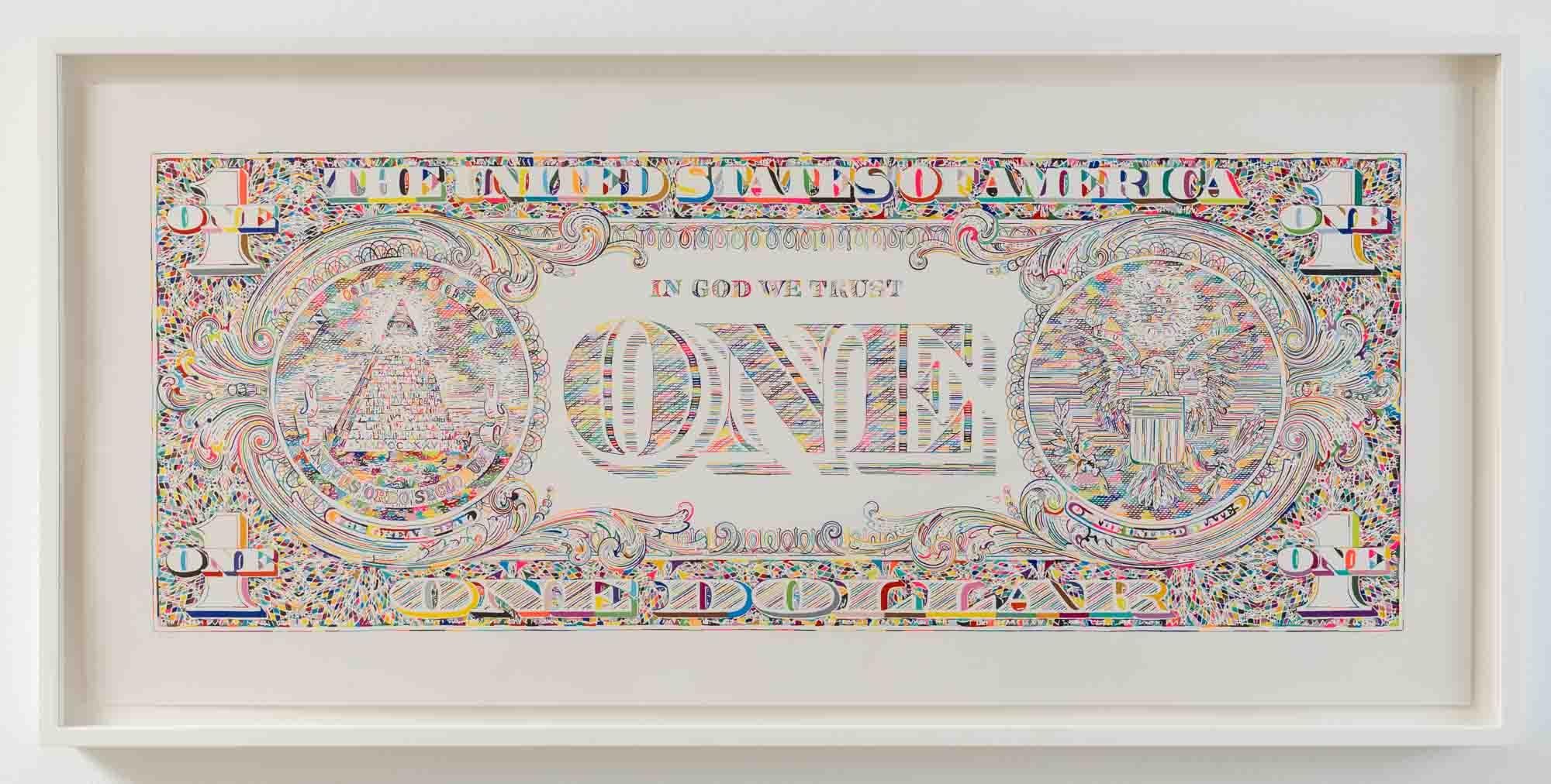 Untitled (dollar bill back) - Print by Tom Friedman