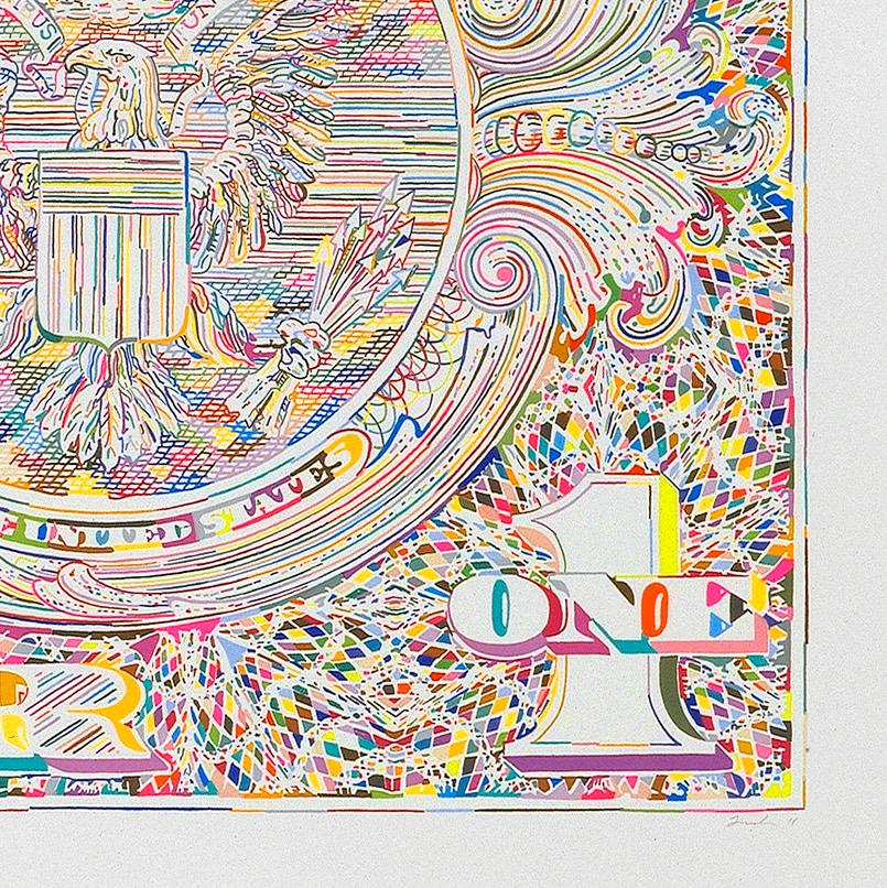 Ohne Titel (dollardruck, Rückseite) – Print von Tom Friedman