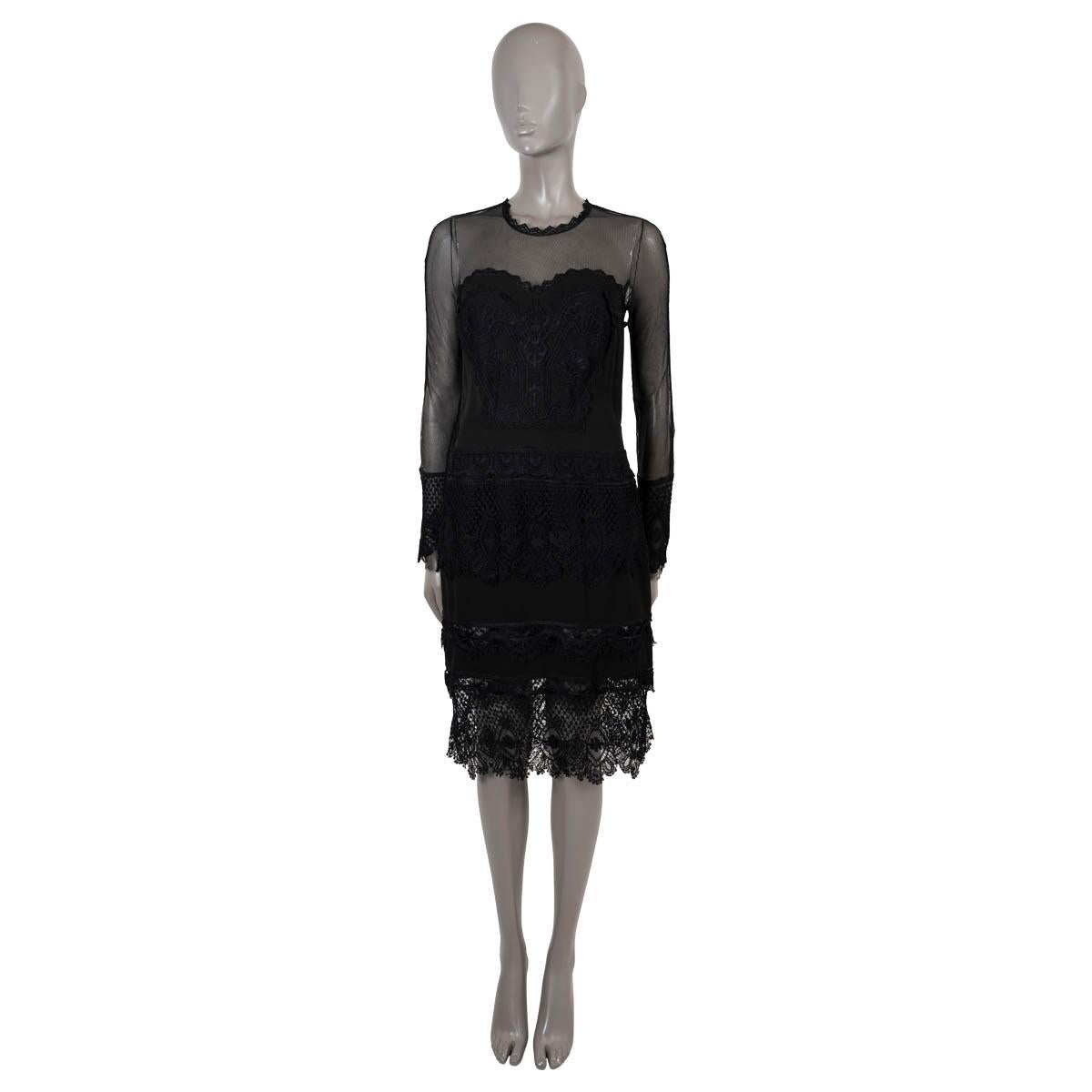 Women's TOM FROD black cotton 2011 Lace & Mesh Dress 42 M For Sale