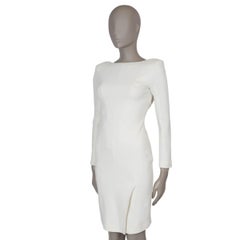 TOM FROD white viscose OPEN BACK CREPE COCKTAIL Dress 38 XS