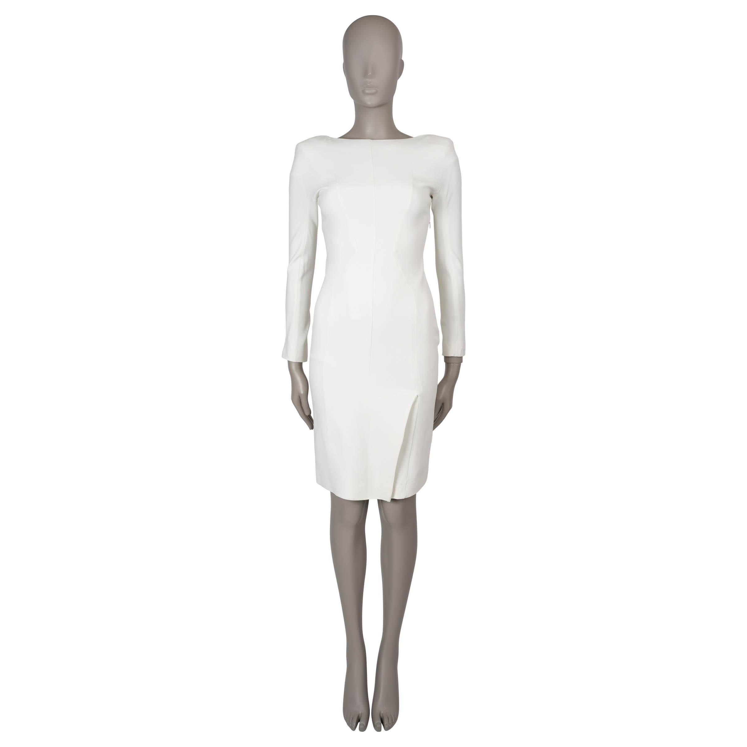 TOM FROD white viscose OPEN BACK CREPE COCKTAIL Dress 38 XS In Excellent Condition For Sale In Zürich, CH