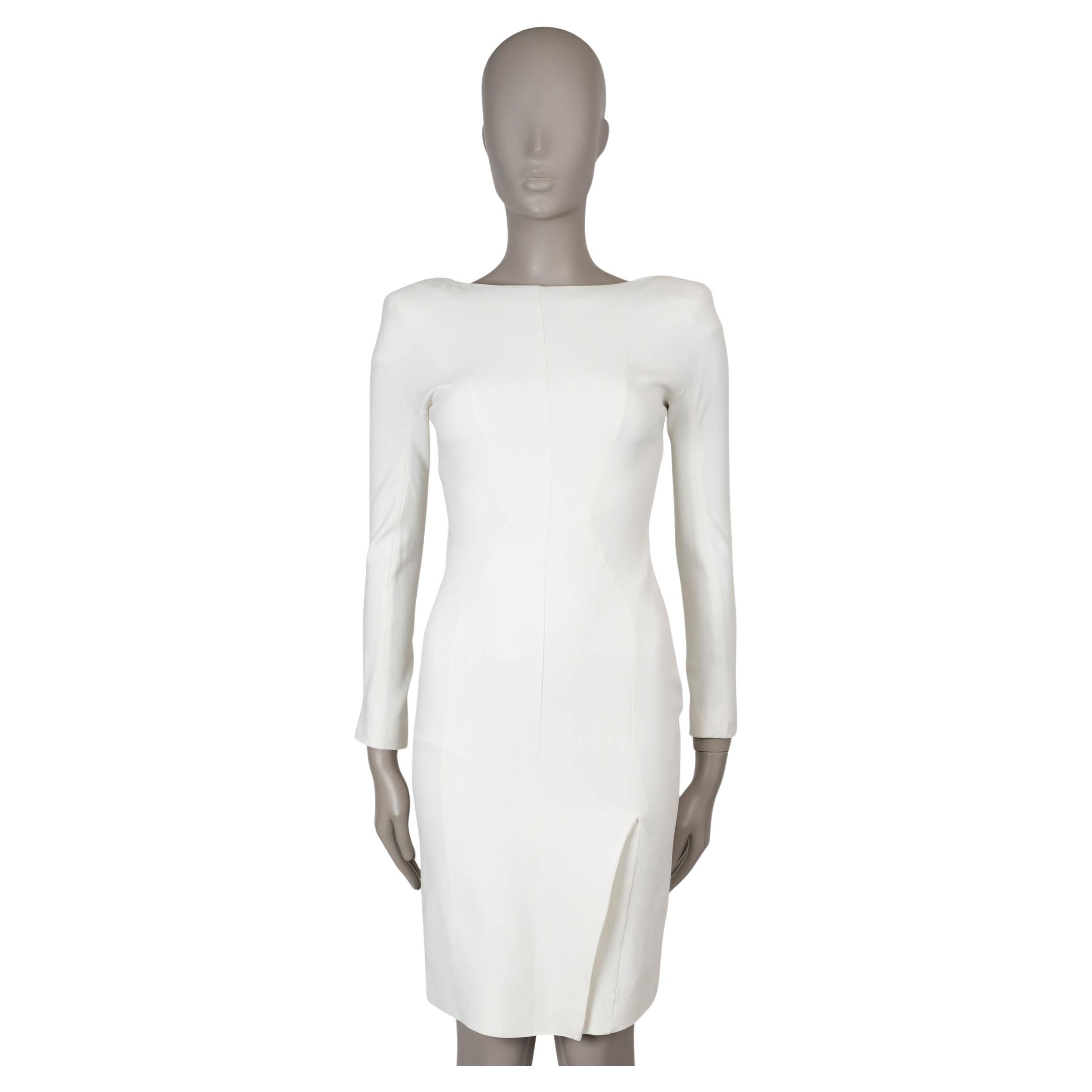 TOM FROD white viscose OPEN BACK CREPE COCKTAIL Dress 38 XS For Sale
