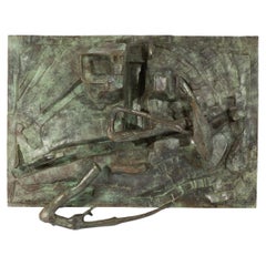 Tom Gibbs 1989 Abstract Bronze Wall Sculpture