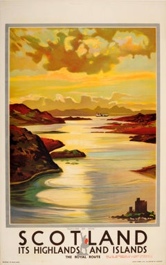 Original Vintage Isle Of Skye Poster Scotland Highlands And Islands Royal Route