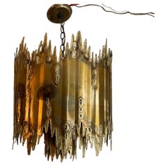 Tom Greene Brass Chandelier by Feldman