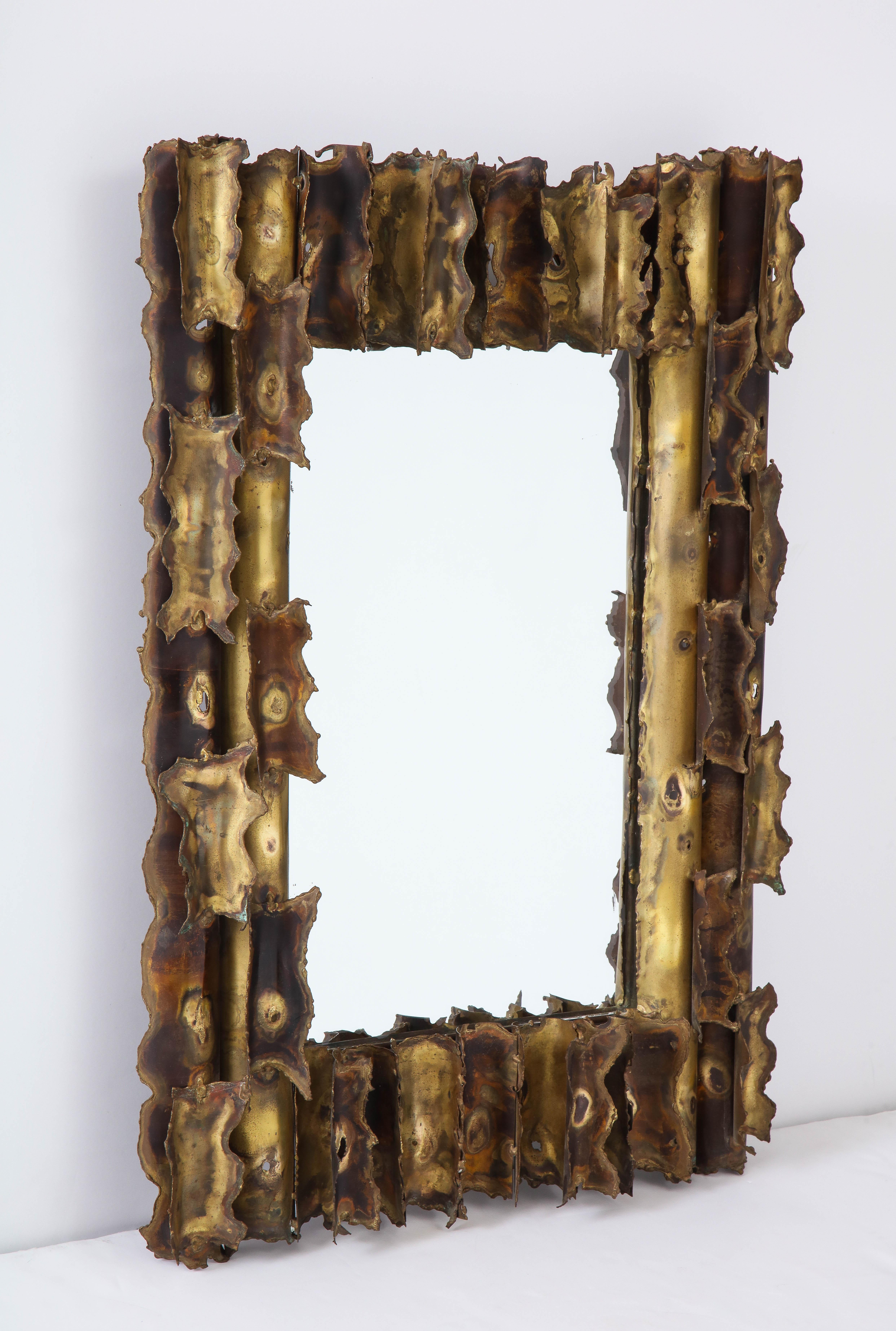 American Tom Greene Custom Made Brutalist Mirror