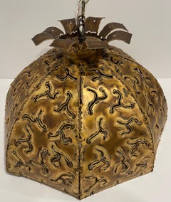 1970s Tom Greene for Feldman Metal Brutalist Pendant Light