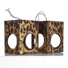 Tom Greene for Feldman Mid Century Brutalist Cube Ceiling Lights - Pair