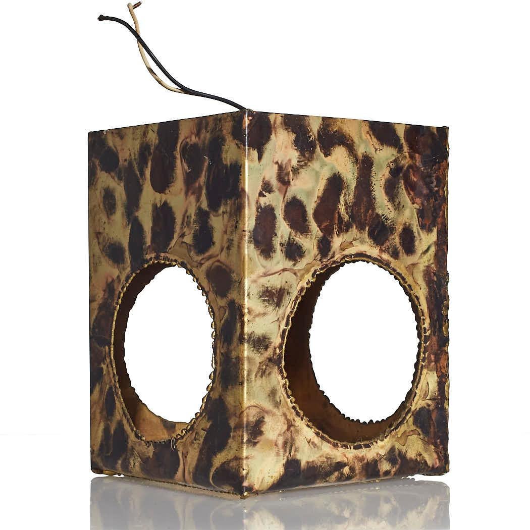 American Tom Greene for Feldman Mid Century Brutalist Cube Ceiling Lights - Pair For Sale