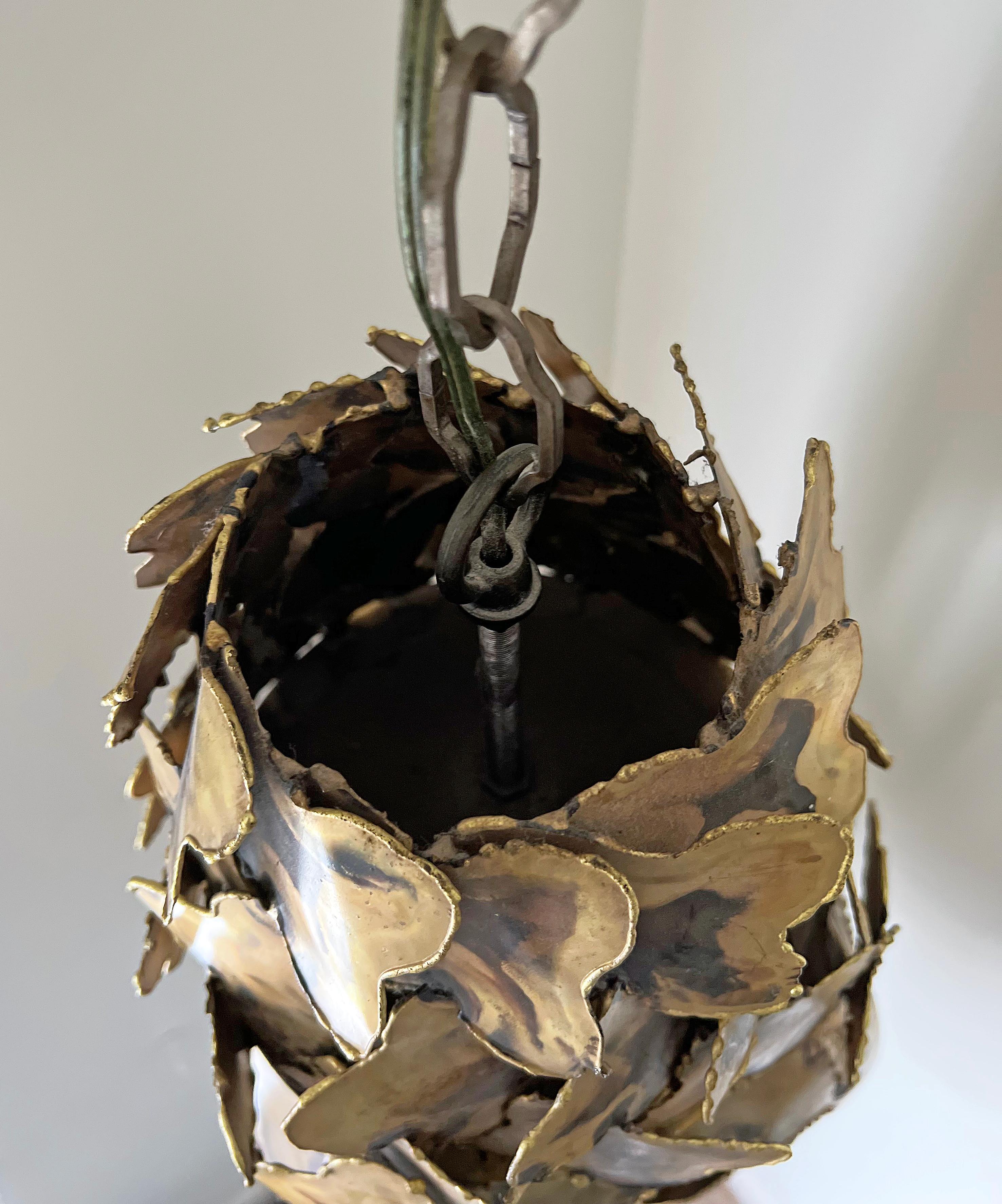 Forged Tom Greene Large Brutalist Chandelier 1960s
