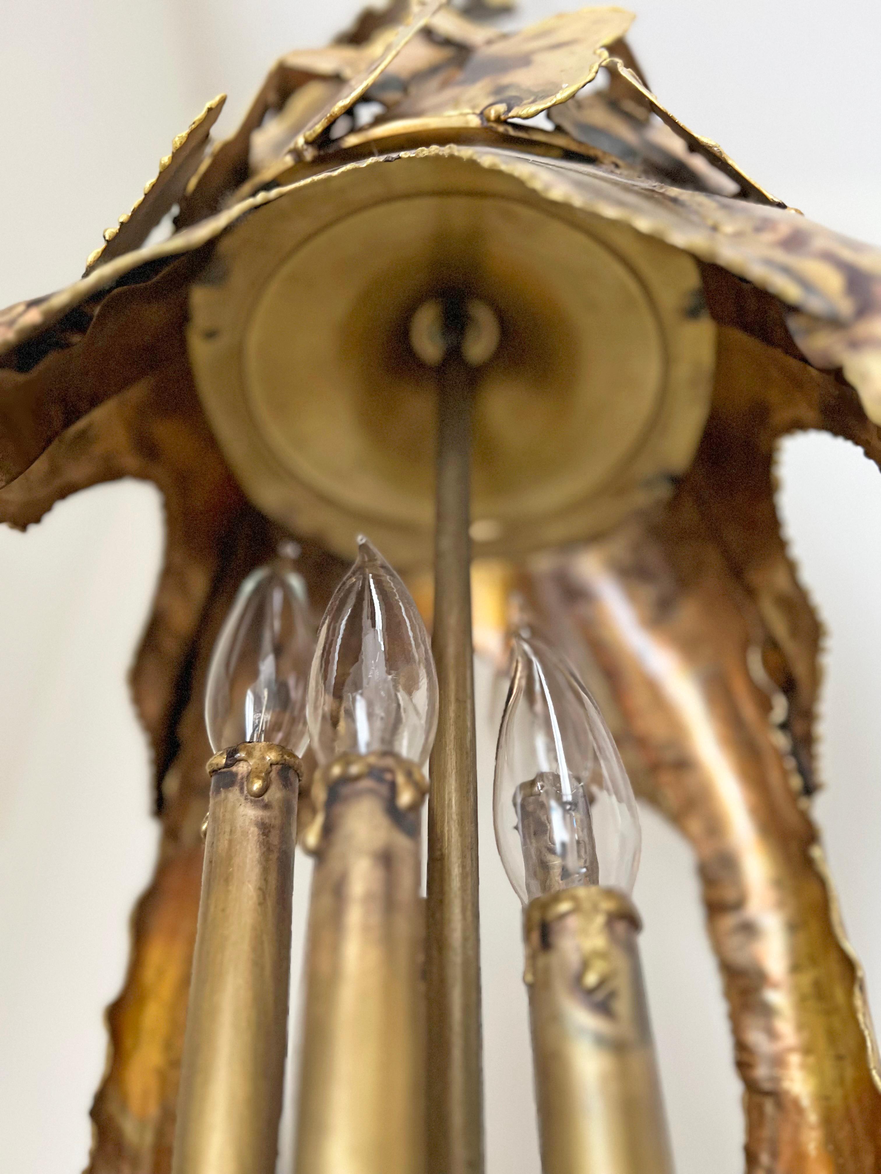 Tom Greene Large Brutalist Chandelier 1960s 2