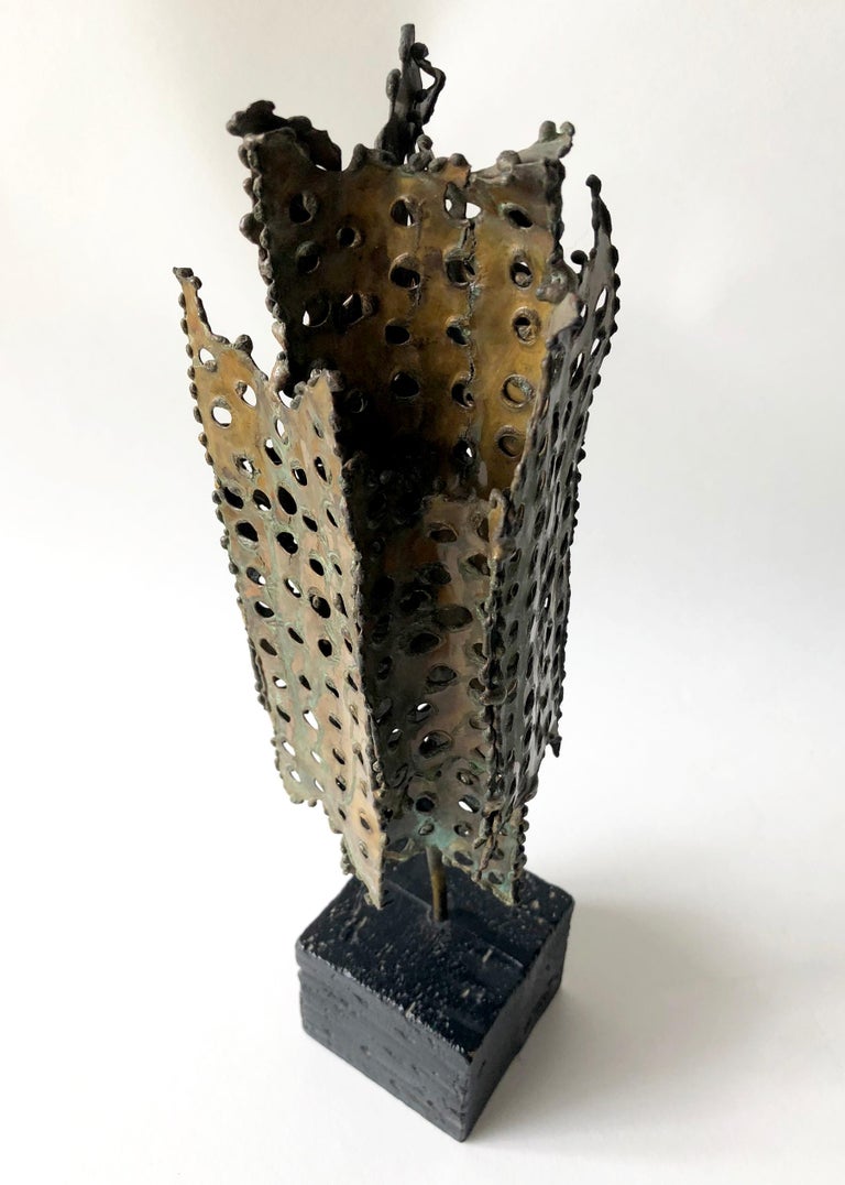 Tom Greene Perforated Metal Mid Century Modernist Sculpture at 1stDibs