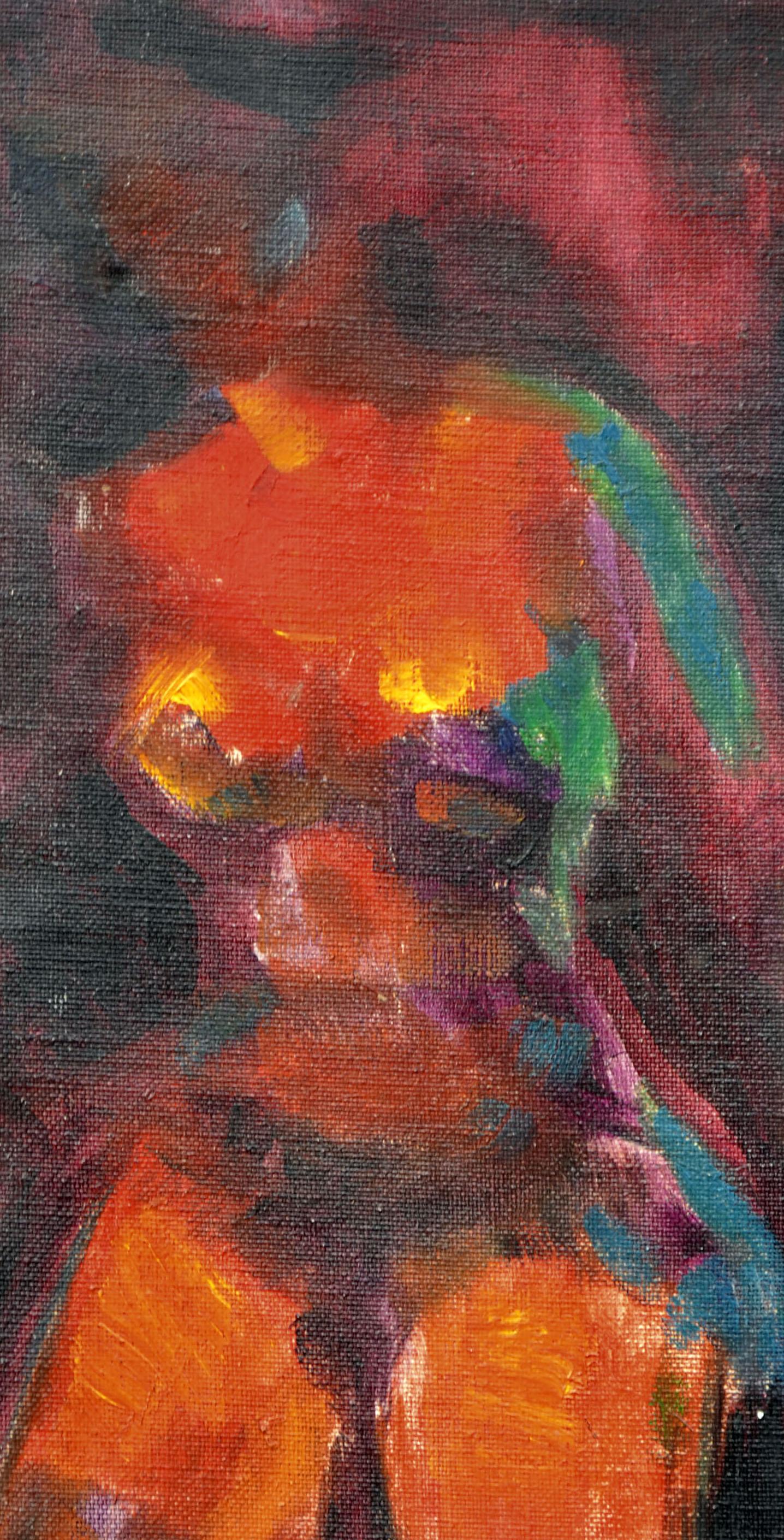 Mehrfarbige nackte Figur des abstrakten Expressionismus  (Abstrakter Expressionismus), Painting, von Tom Hamil