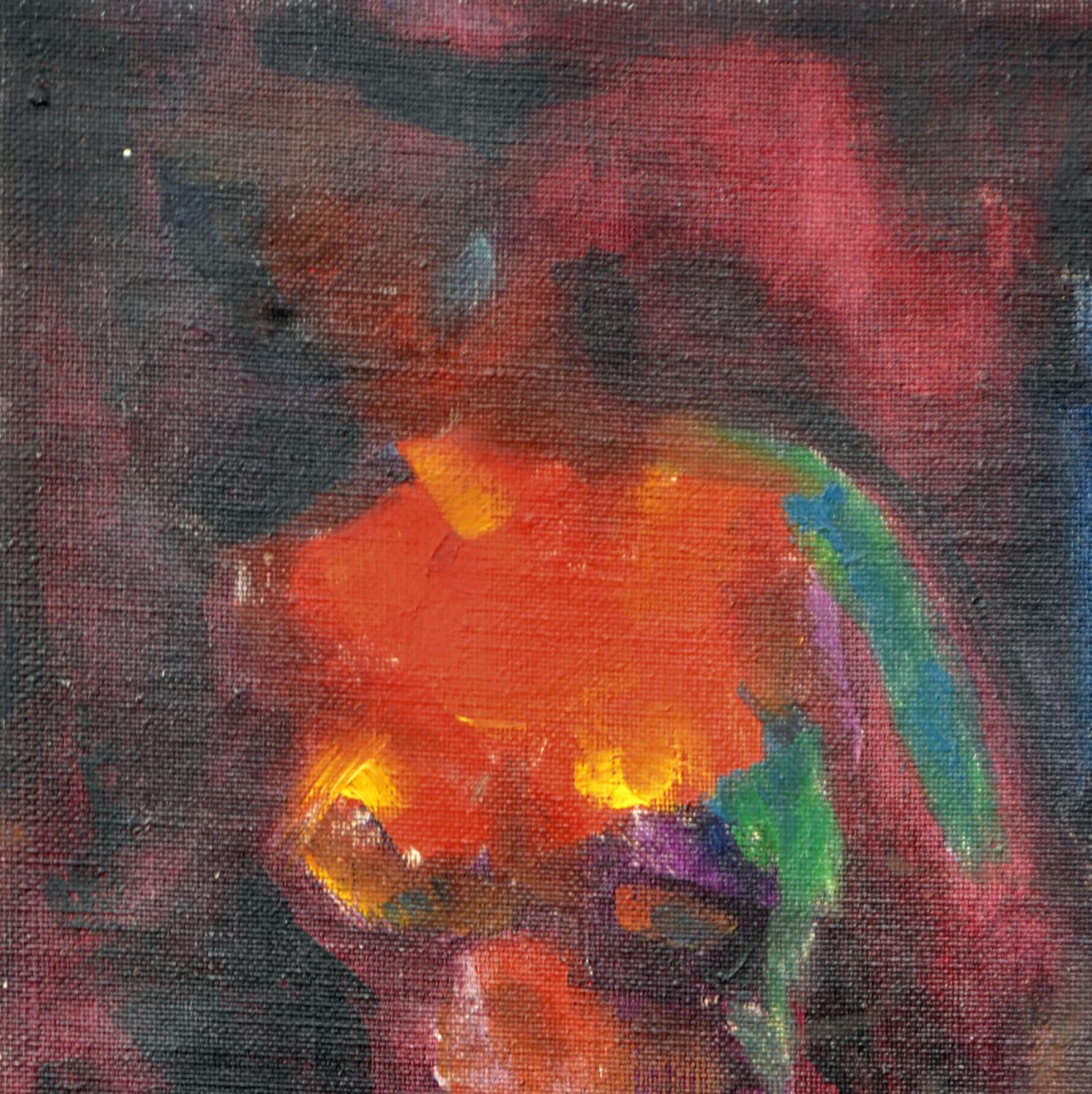 Figure d'expressionniste abstraite nue multicolore  - Noir Nude Painting par Tom Hamil