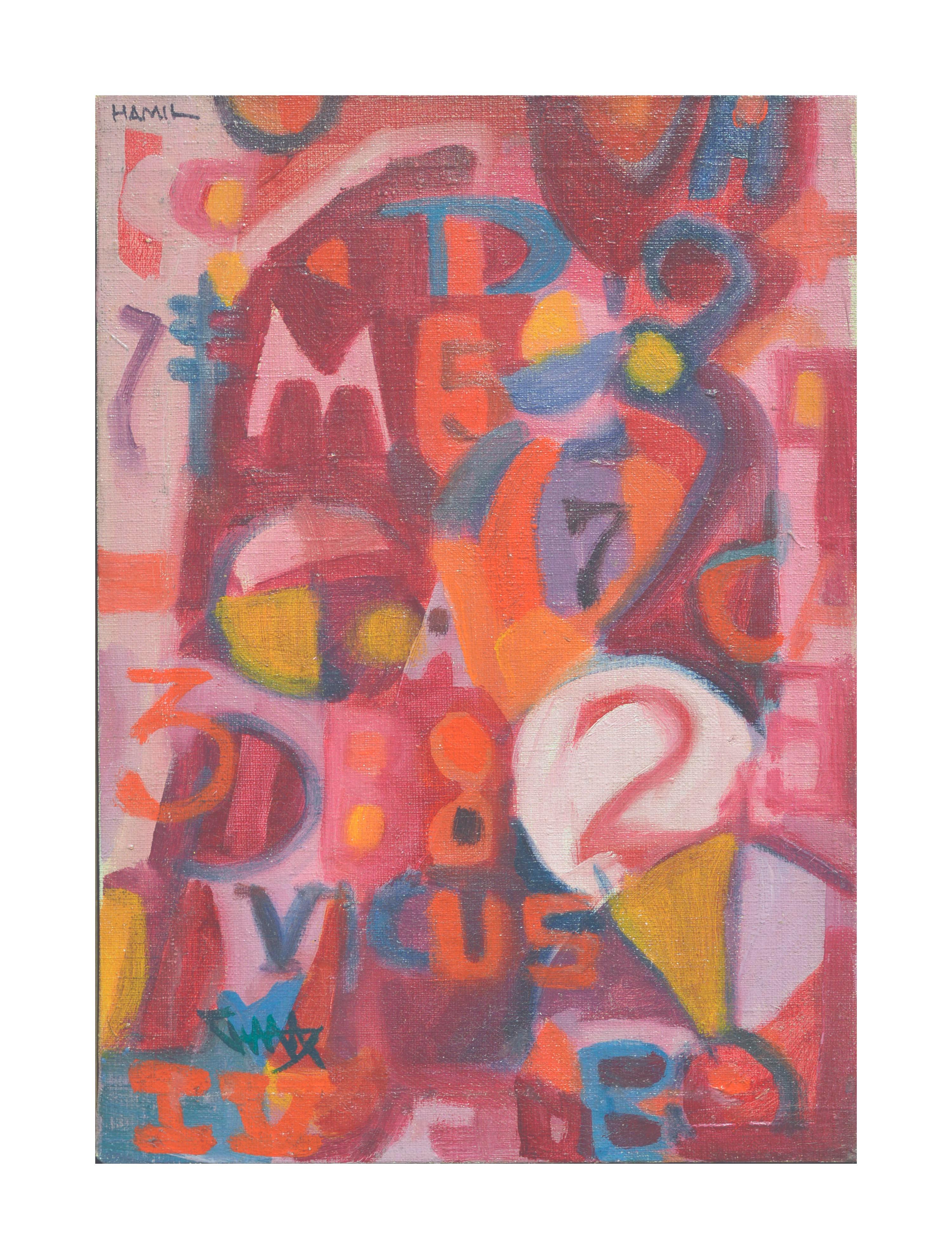 Tom Hamil Abstract Painting - Numbers Abstract -- Room For One More