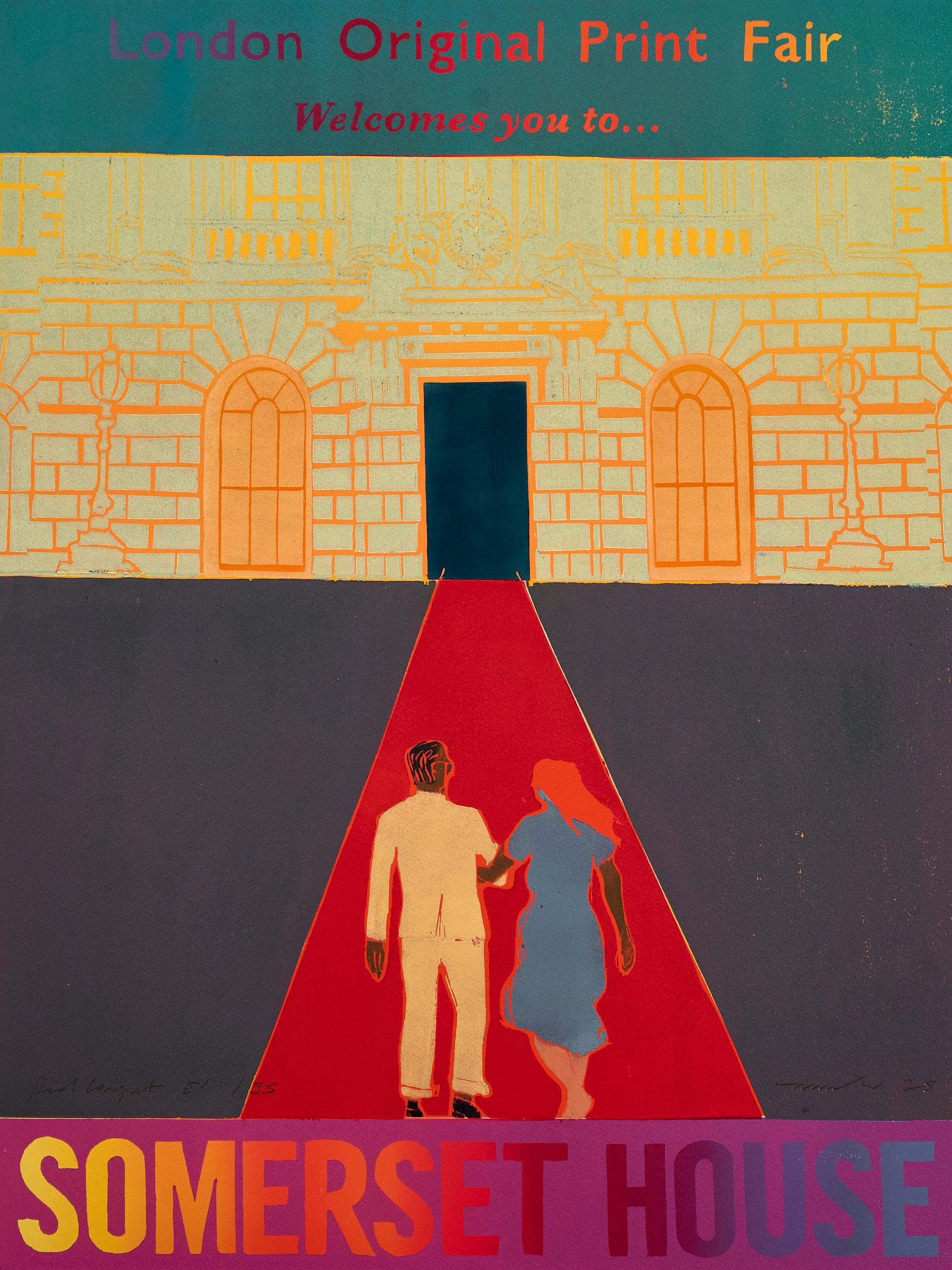 Red Carpet -- Jigsaw woodcut, Print, 40th LOPF by Tom Hammick For Sale 2