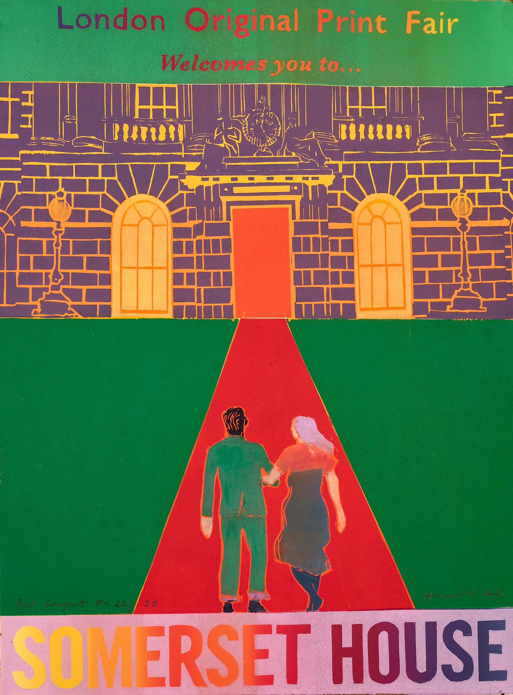 Red Carpet -- Jigsaw woodcut, Print, 40th LOPF by Tom Hammick For Sale 3