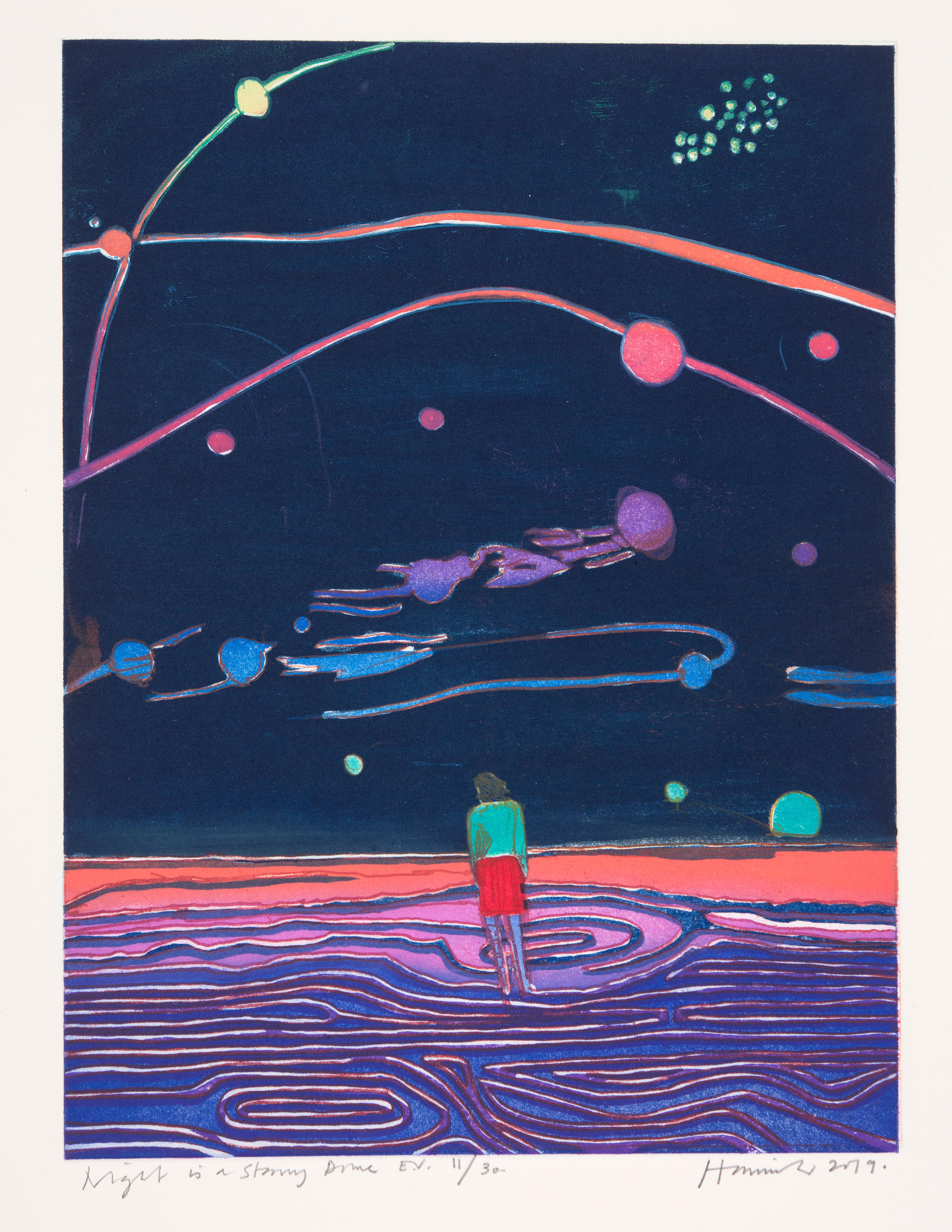 La notte è una cupola stellata -- Acquaforte, Acquatinta, Stampa, Arte di Tom Hammick in vendita 1