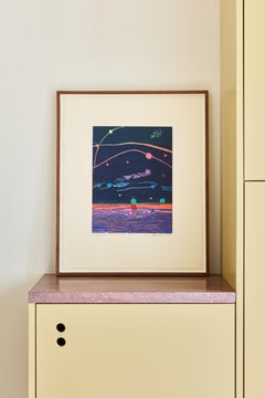 La noche es una cúpula estrellada -- Aguafuerte, Aguatinta, Grabado, Arte de Tom Hammick