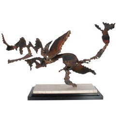 Escultura Brutalista de Bronce "Animal Cargador" del Artista del Noroeste del Pacífico de Oregón