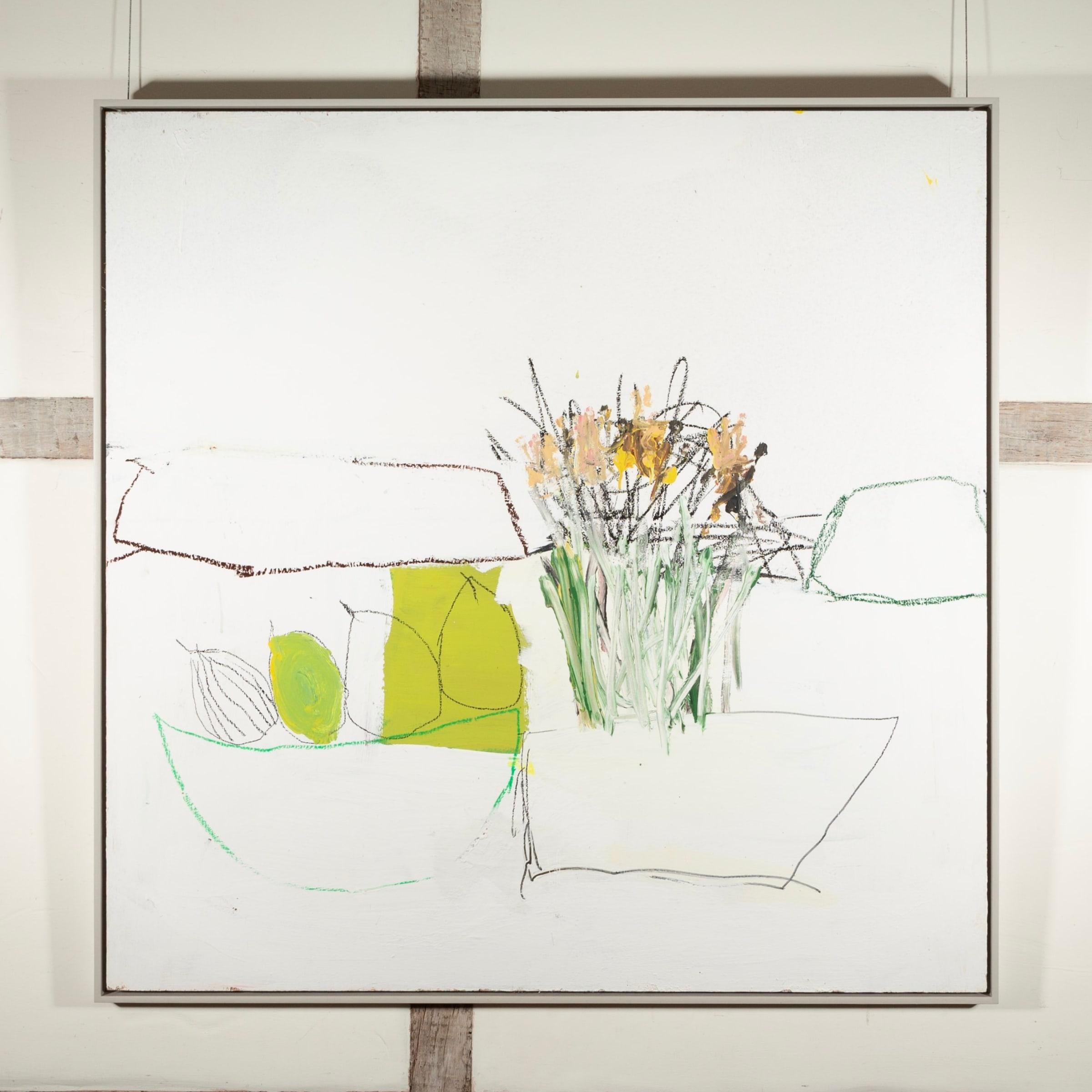 Grüne Schale, Öl auf Tafel, Gemälde von Tom Harford Thompson, 2023 im Angebot 1