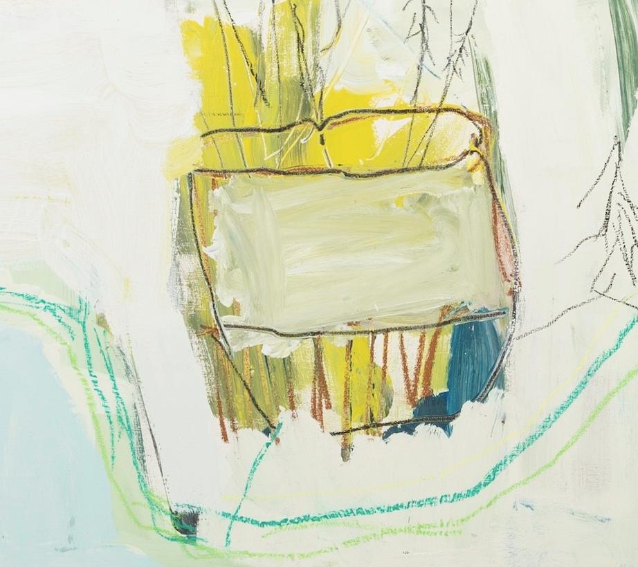 Natura morta pallida, 2022 - Pittura a olio contemporanea con fiori, bianco e verde - Still-Life Painting Beige di Tom Harford Thompson